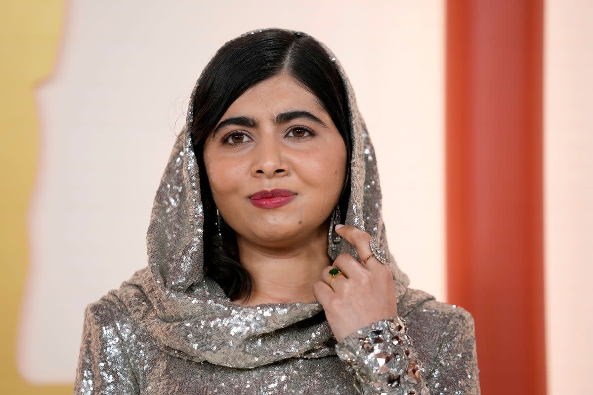 Malala Yousafzai arrives at the Oscars on Sunday  (AP)