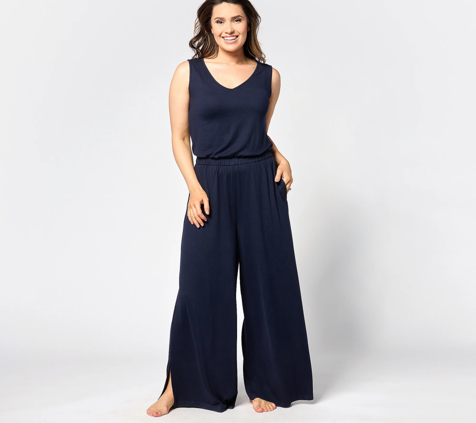 Bumblebella by Jill Martin Tall Dreamy Jersey Wide-Leg Jumpsuit QVC