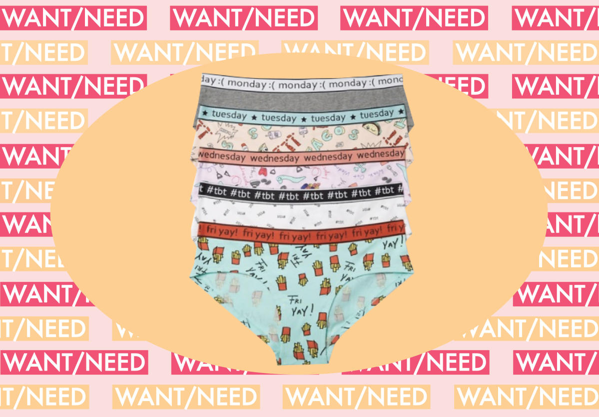 WANT/NEED: Days of the week undies to take you from Monday to Friyay, and  more stuff you'll want