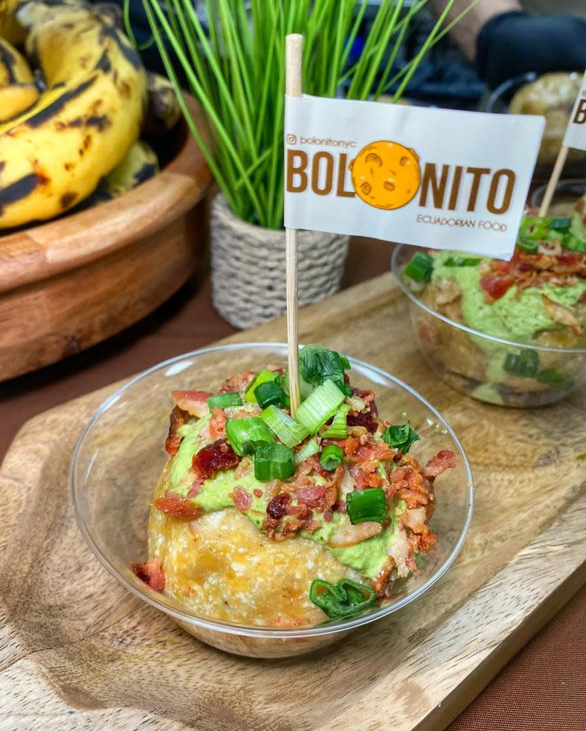 Bolonito serves Ecuadorian Bolones. vxdollface/instagram