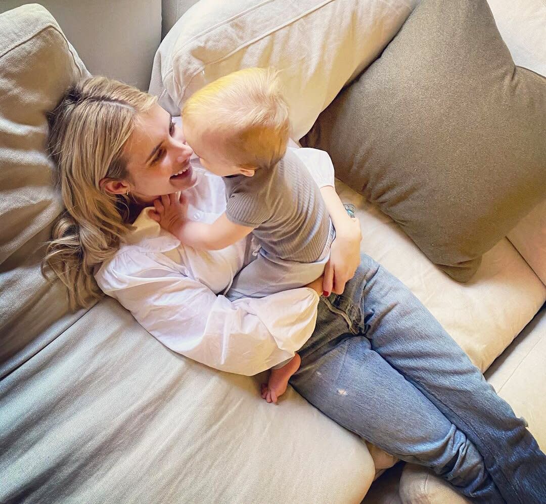 Emma Roberts Cuddles Up to Baby Son Rhodes in Sweet Photo: 'The Best'