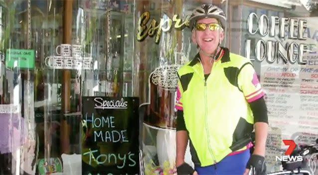 Cyclist Tom Curtis. Source: 7 News