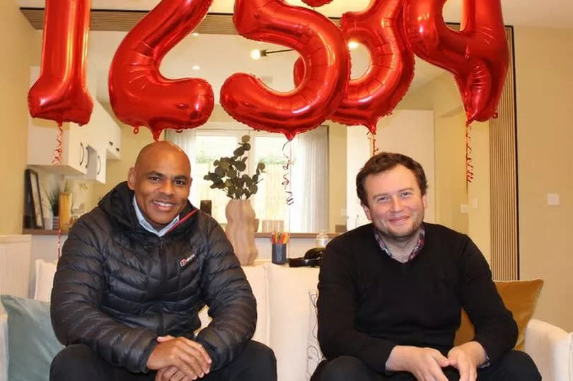 Mayor Marvin Rees and council housing chief Cllr Tom Renhard inside the show home at One Lockleaze, as they announce the house-building numbers in October 2023, including the figure of 12,534 new homes built since 2016