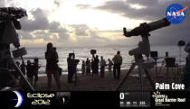 Observers set up their gear in anticipation of a total solar eclipse over Australia on Nov. 13, 2012.