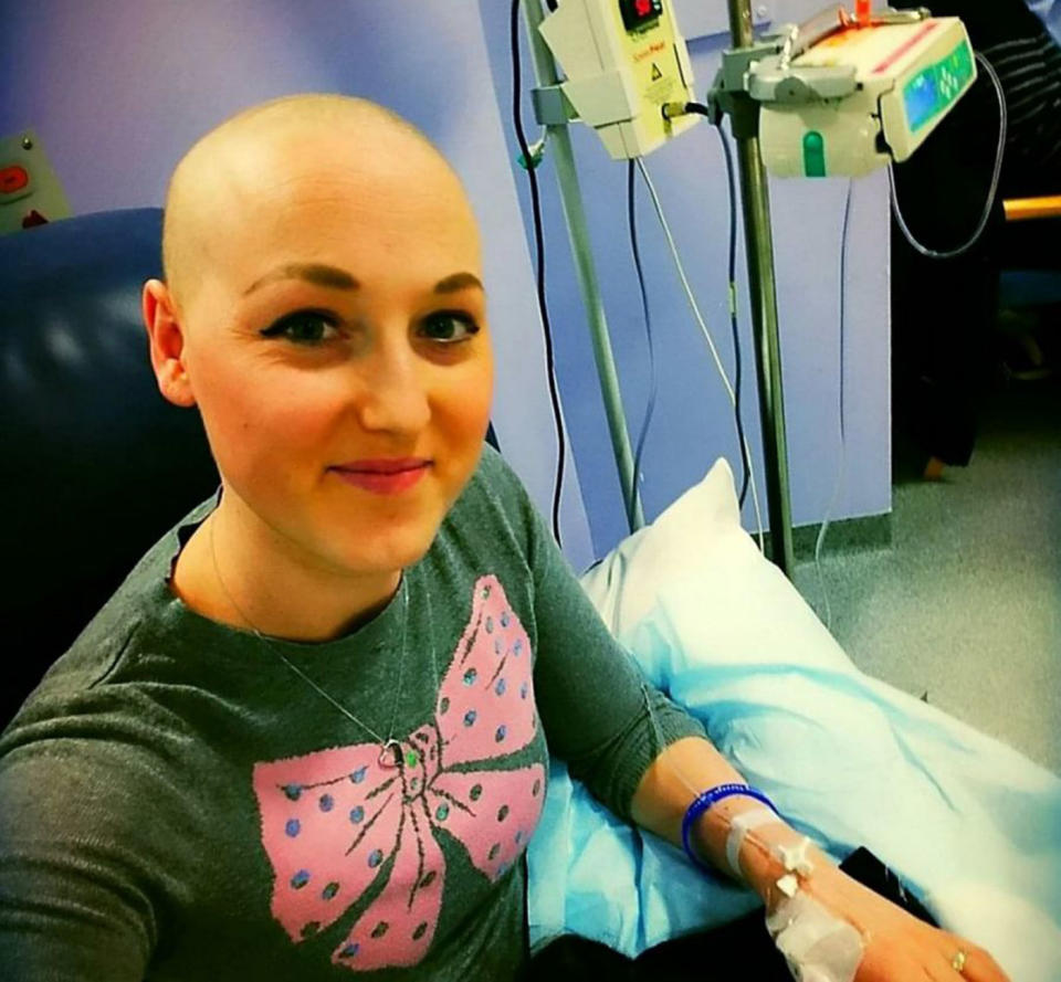 UK mum Sarah Boyle, 28, received chemotherapy at Royal Stoke University Hospital. Source: SWNS