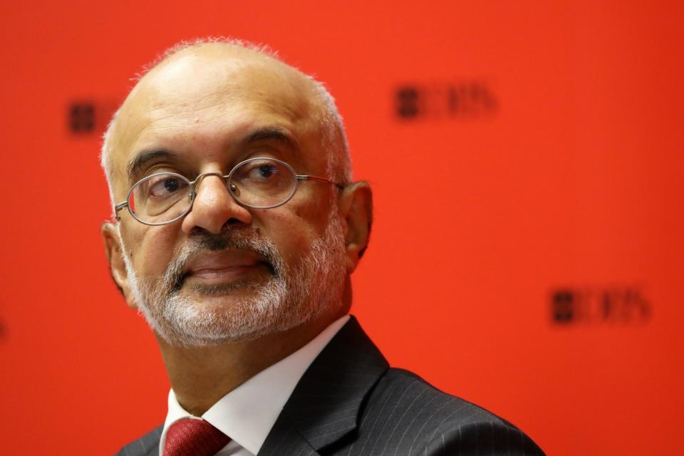 Piyush Gupta, chief executive officer of DBS Group Holdings Ltd., during a news conference in Singapore, on Monday, Feb. 13, 2023.