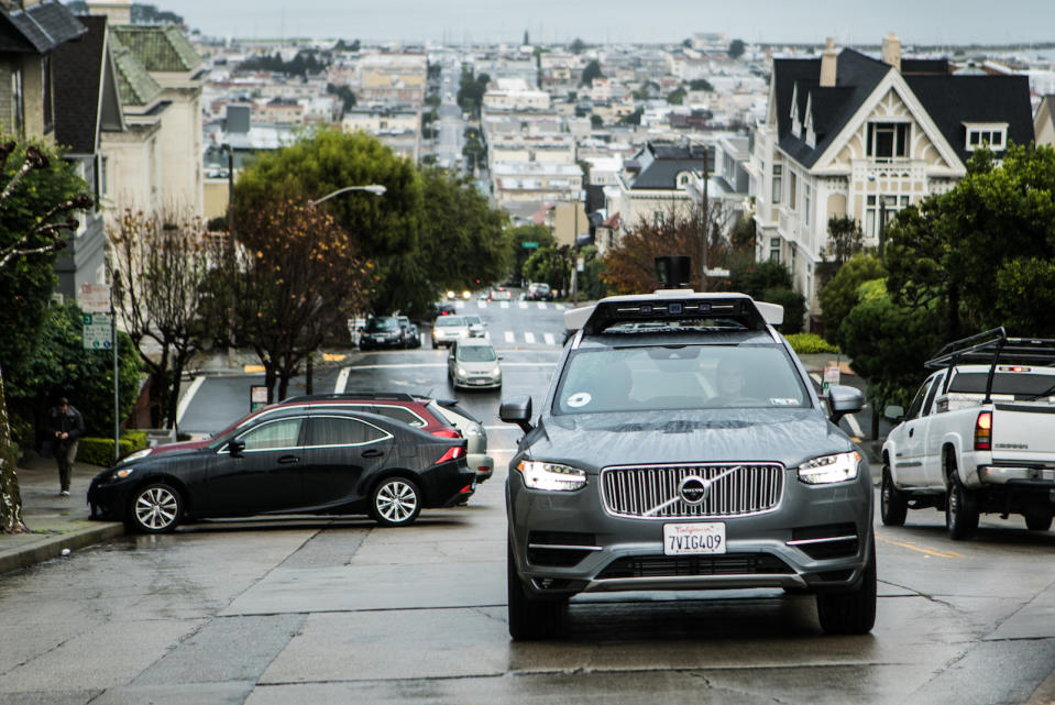 Uber's self-driving vehicle testing in San Francisco.