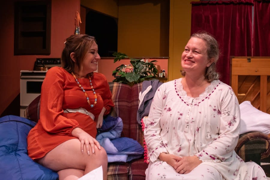 Leslie Day, left, as Bunny and Ashley Hoskins as Bananas in Playcrafters’ “The House of Blue Leaves.”