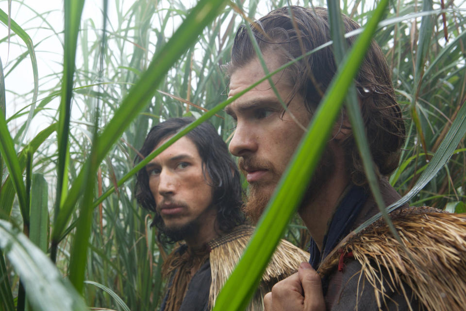Adam Driver and Andrew Garfield hide in the weeds