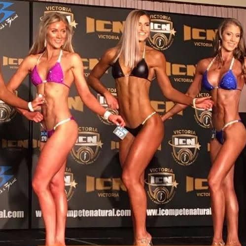 Tony Abbott's daughter Frances competes in her first bodybuilding competition. Photo: Instagram
