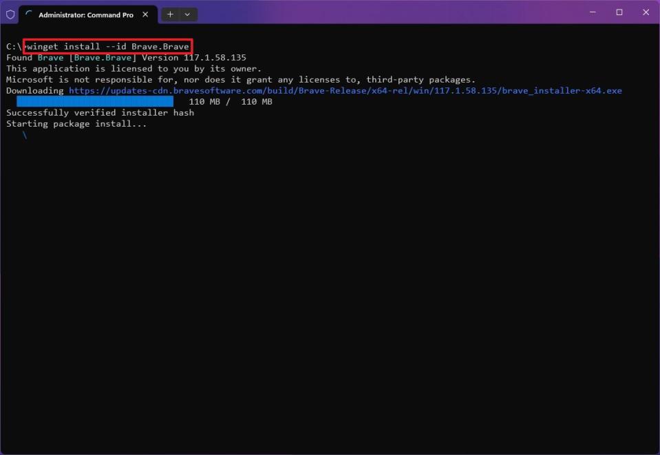 winget install Brave