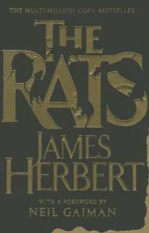 Book cover of 'The Rats' by James Herbert, with a foreword by Neil Gaiman