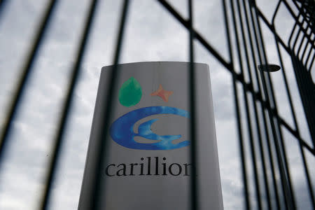 FILE PHOTO: A Carillion sign in Manchester, Britain July 13, 2017. REUTERS/Phil Noble/File Photo