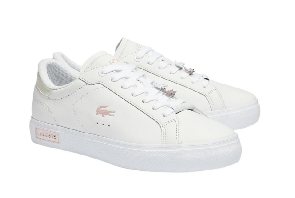 Lacoste Women's Powercourt Leather Iridescent Detail Trainers