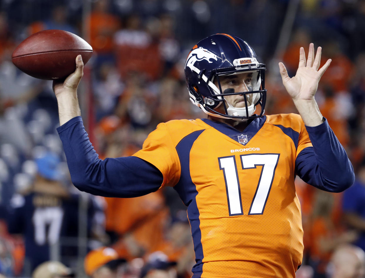Denver Broncos quarterback Brock Osweiler came in for the Broncos when Trevor Siemian went out with an injury. (AP)