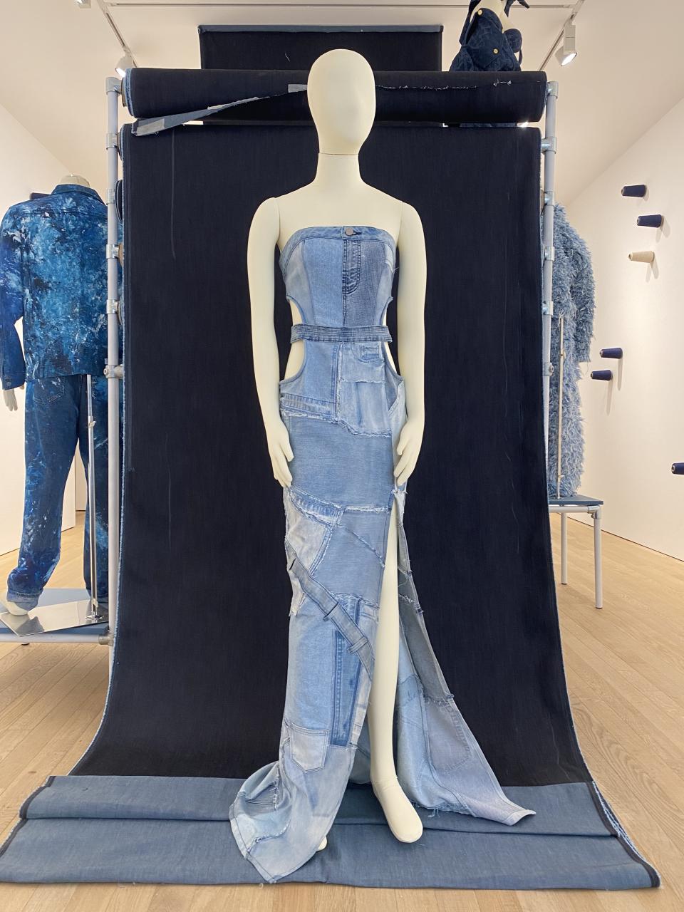 A red carpet dress made from recycled denim by DL1961. - Credit: Image Courtesy of DL1961