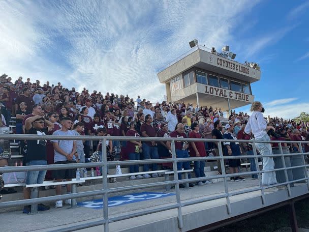 PHOTO: Fans gather to watch Uvalde High School football team play in their first home game, Sept. 2, 2022. (Emily Shapiro/ABC News)