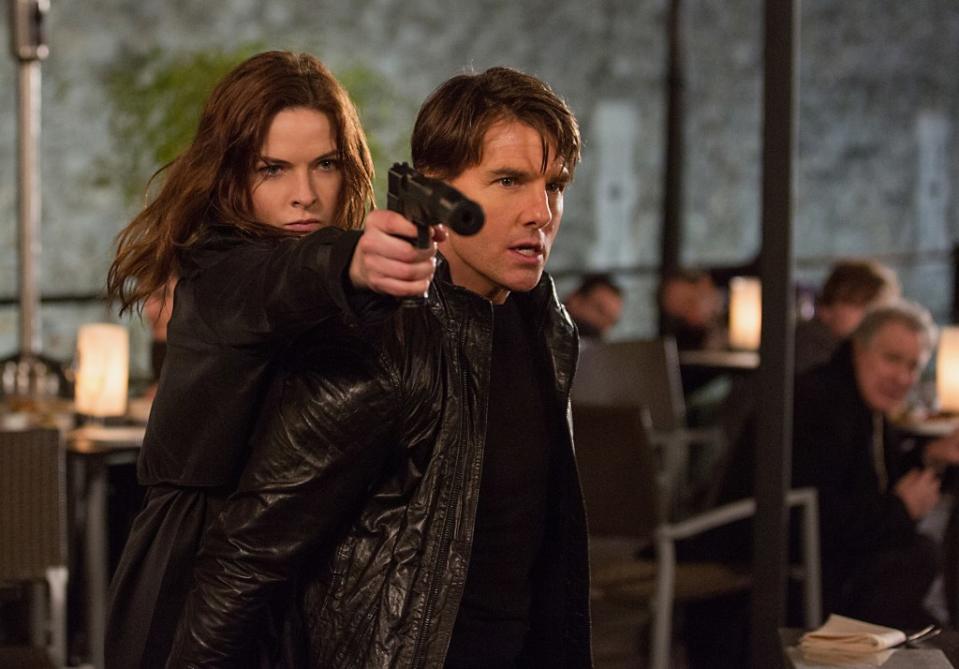 Rebecca Ferguson and Tom Cruise in “Mission: Impossible – Rogue Nation,” 2015. AP