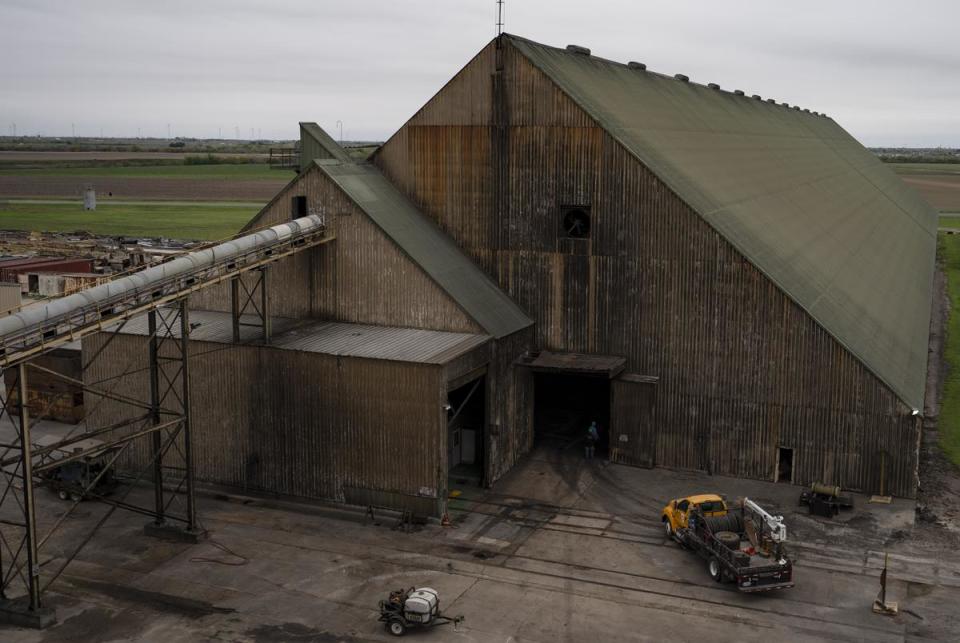 The Cowley Sugar House is seen Thursday, Feb. 29, 2024, at the Cowley Sugar House in Santa Rosa. After two years of drought and a dwindling water supply has forced Texas’ last sugar mill to close after more than 50 years of operation.