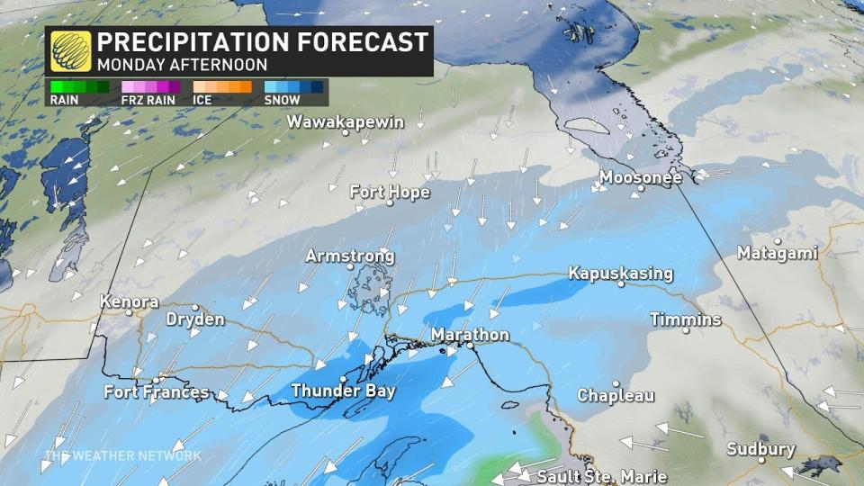 Northwest Ontario Precip Monday Afternoon