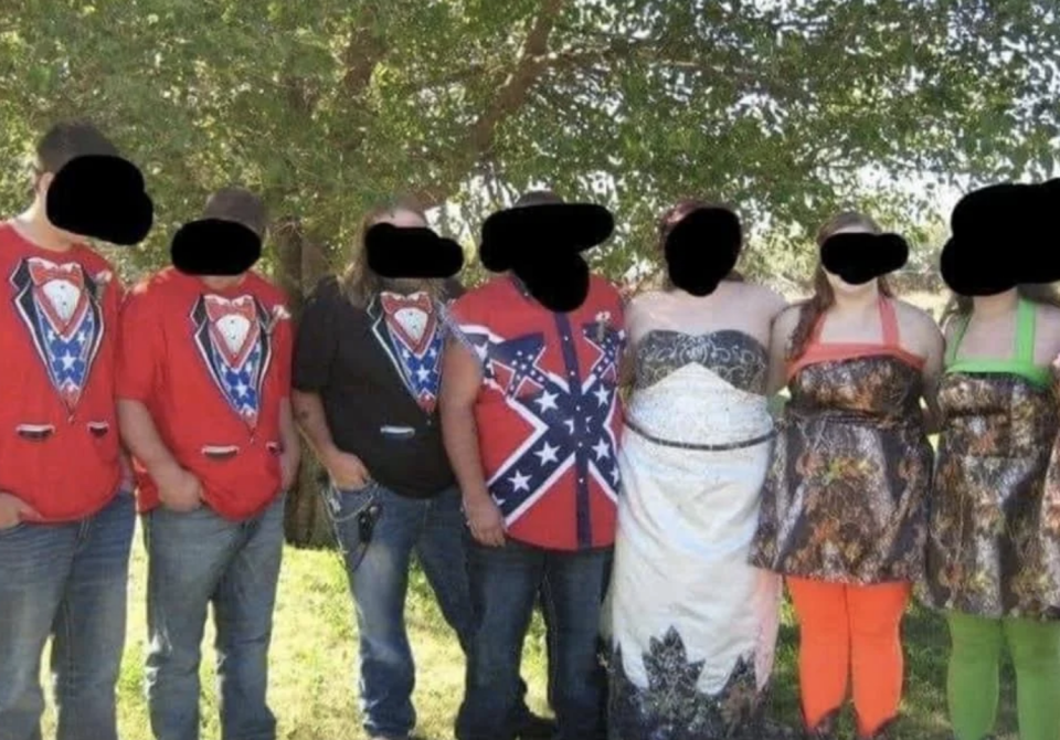 Groomsmen in the Confederate flag