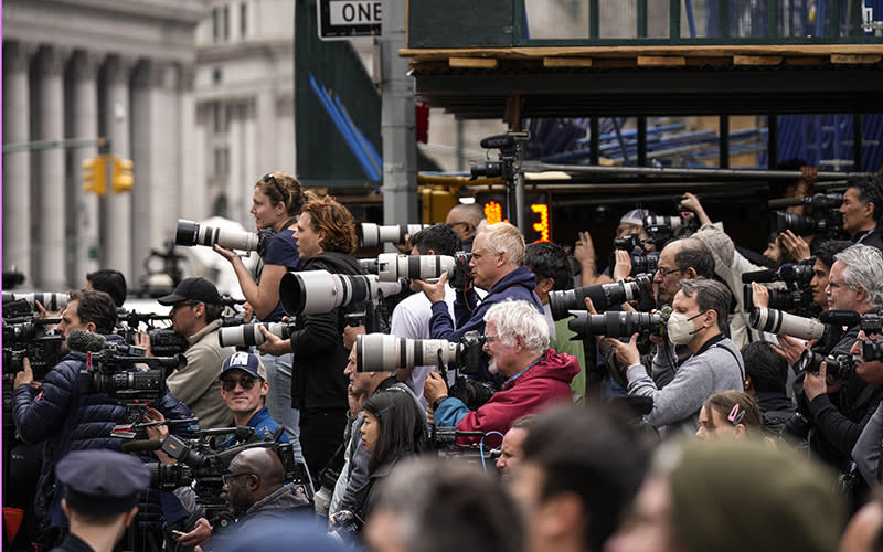 Photographers work outside Manhattan Criminal Courthouse