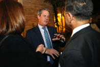 Sen. David Vitter, R-La., talks to supporters of Louisiana state treasurer John Kennedy, at Kennedy's election watch party, in Baton Rouge, La., Saturday, Dec. 10, 2016. Kennedy won the senate seat vacated by Vitter. (AP Photo/Gerald Herbert)