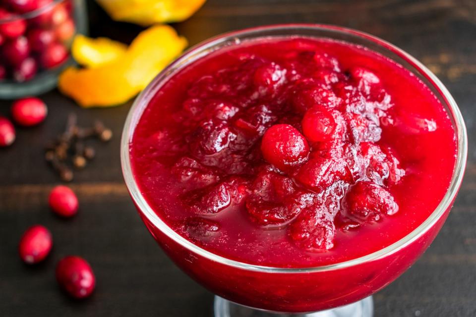 PHOTO: Fresh cranberry sauce made with orange peels and cloves sits in a dishg in an undated stock image. (STOCK IMAGE/Candice Bell/Shutterstock )