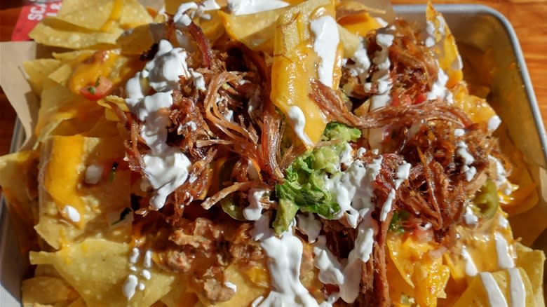 nacho platter close-up 