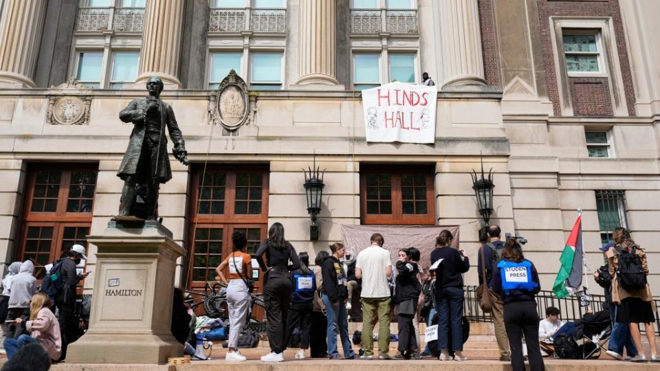 The Columbia protesters eventually occupied a campus building. POOL/AFP via Getty Images