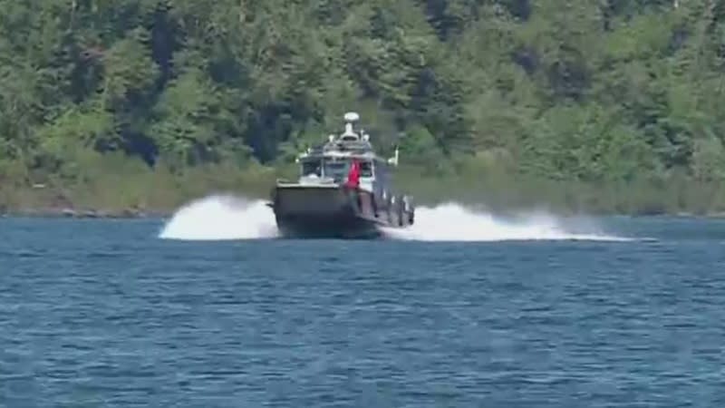 Emergency crews rushed to help pilot Rick Boettcher after an emergency forced him to land his small plane in the Columbia River near Troutdale, June 24, 2024 (KOIN)