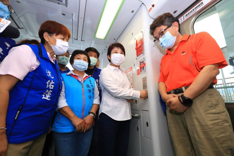 市長盧秀燕陪同市議實地考察台中捷運綠線北屯機廠(圖／柳榮俊翻攝2020.7.6)