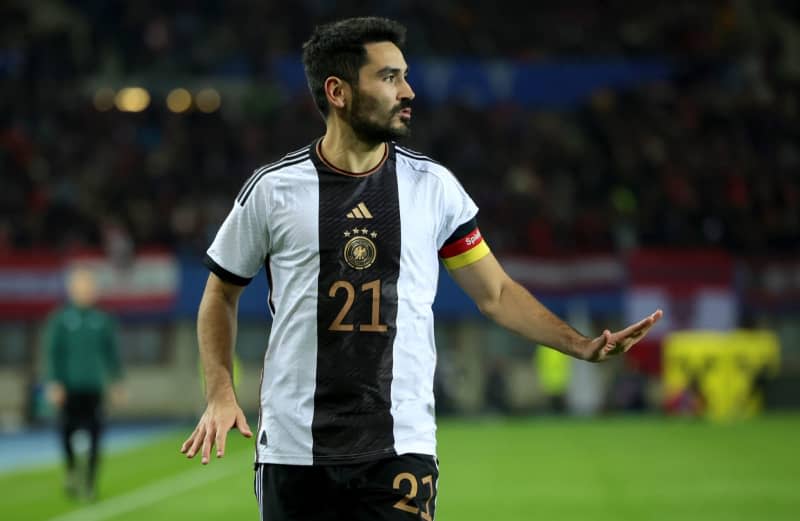 Germany's Ilkay Guendogan pictured during international friendly soccer match between Germany and Austria at Ernst Happel Stadium. Germany and Barcelona midfielder Guendogan reportedly cut his head in a small accident at the gym and needed stitches, according to Spanish media. Christian Charisius/dpa