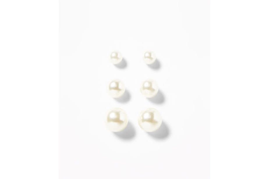 Faux-Pearl Stud Earrings