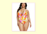 <p>$78.90; <a rel="nofollow noopener" href="http://www.fashiontofigure.com/plus-size-one-piece-swimsuit-with-lace-up-front" target="_blank" data-ylk="slk:Fashion To Figure;elm:context_link;itc:0;sec:content-canvas" class="link ">Fashion To Figure</a>. </p>