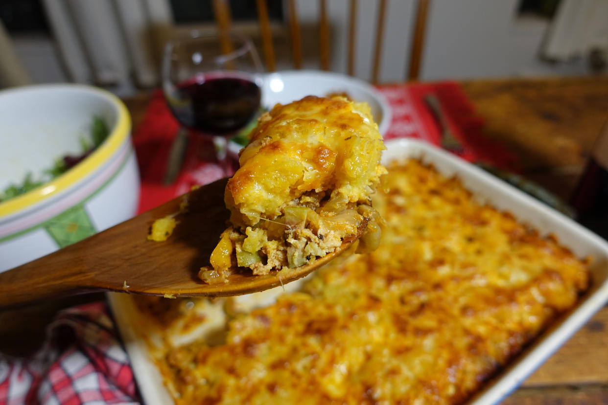 My version of Nelson's Puerto Rican–Style Shepherd's Pie, which takes its cue from pastelón. (Emily Gerard)