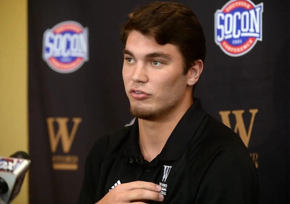 Former Wofford player Michael Roach during the 2016 season when he suffered cardiac arrest.