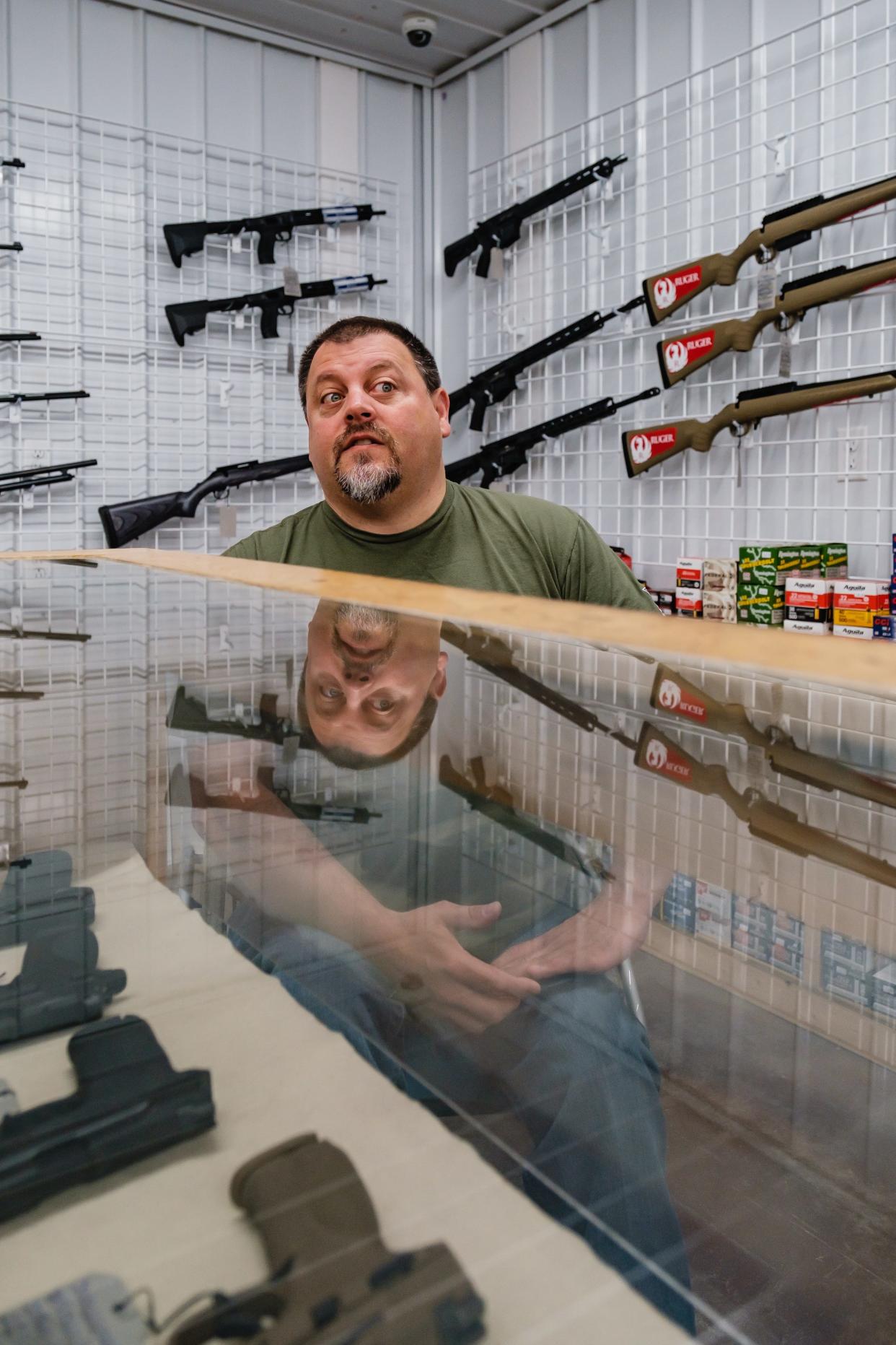 Christian Ervin, owner of Bullzeye Tactical and Hunting, talks about supply chain issues that affected ammunition supplies during the COVID-19 pandemic. He recently expanded his store at 115 Barnhill Road SE to include a 1,200-square-foot showroom and an additional 1,800 square feet for shipping and receiving.