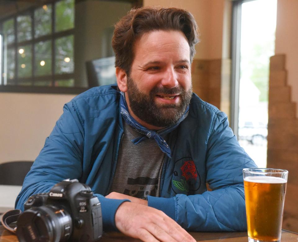 Mike Thienes discusses the Skate Unity fundraiser Wednesday, May 25, 2022, at Bad Habit Brewery in St. Joseph.