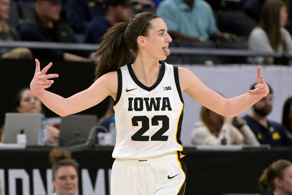 Caitlin Clark will try to lead the Iowa Hawkeyes to a third straight Big Ten tournament title Sunday.