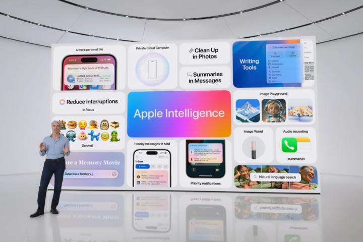 Apple's Craig Federighi discusses Apple Intelligence technology at Worldwide Developers Conference (WWDC) 2024.