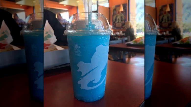 Taco Bell blue raspberry freeze drink