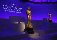 General view of Oscars statues are seen at the 92nd Academy Awards Nominees Luncheon at the Loews Hotel on Monday, Jan. 27, 2020, in Los Angeles. (Photo by Danny Moloshok/Invision/AP)