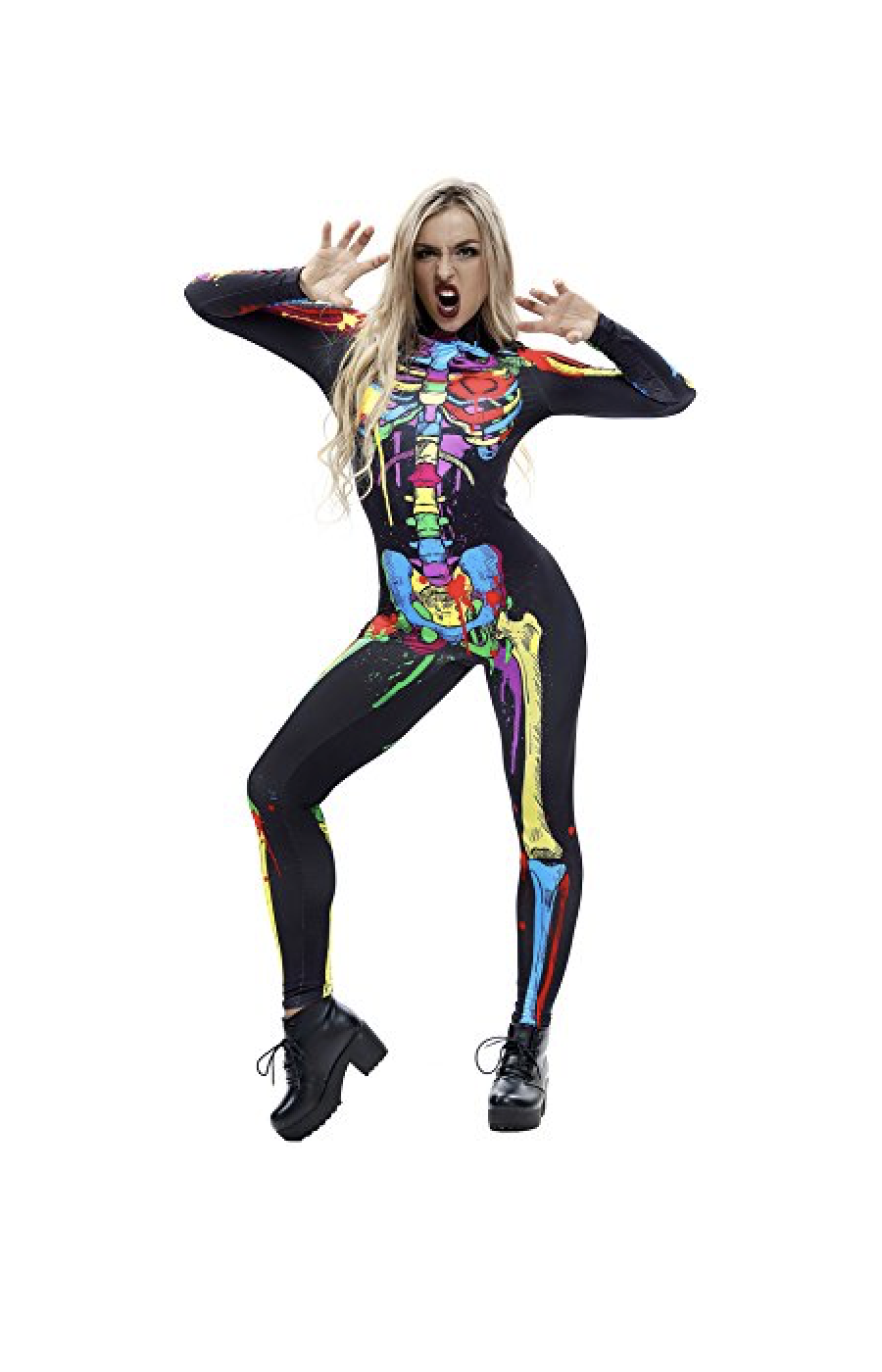 1) Neon Skeleton Costume