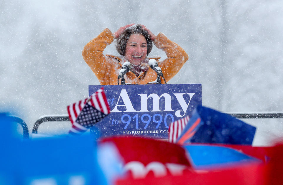 Sen. Amy Klobuchar announces her candidacy for the 2020 Democratic presidential nomination in February 2019. (Photo: Eric Miller / Reuters)