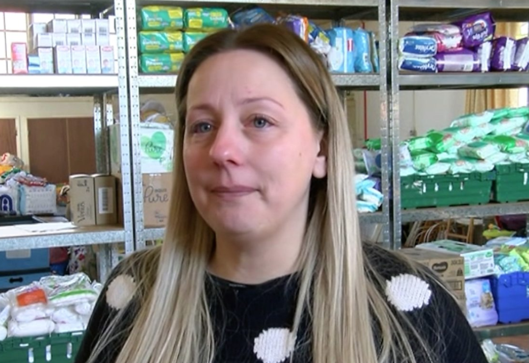 Hayley Jones, founder of The Nappy Project, said some desperate mums were resorting to eating donated baby food (Picture: BBC Midlands Today)