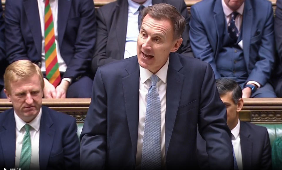 Jeremy Hunt delivering his Budget to the House of Commons. Photo: PA