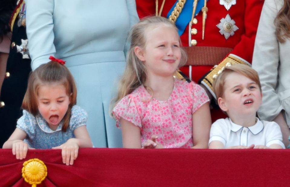 Princess Charlotte, Savannah Phillips, and Prince George being adorable.