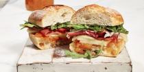 <p>We bet you're familiar with the delightful combo of cantaloupe and <a href="https://www.delish.com/cooking/g39575788/prosciutto-recipes/" rel="nofollow noopener" target="_blank" data-ylk="slk:prosciutto;elm:context_link;itc:0;sec:content-canvas" class="link ">prosciutto</a> (if not, get ready—it's <em>delicious</em>), and this sandwich turns it into a full meal. Can't find cantaloupe jam? Whole slices will work too! </p><p>Get the Prosciutto-Melon Panini recipe from <a href="https://www.goodhousekeeping.com/food-recipes/a39853/prosciutto-melon-panini-recipe/" rel="nofollow noopener" target="_blank" data-ylk="slk:Good Housekeeping;elm:context_link;itc:0;sec:content-canvas" class="link ">Good Housekeeping</a>.</p>