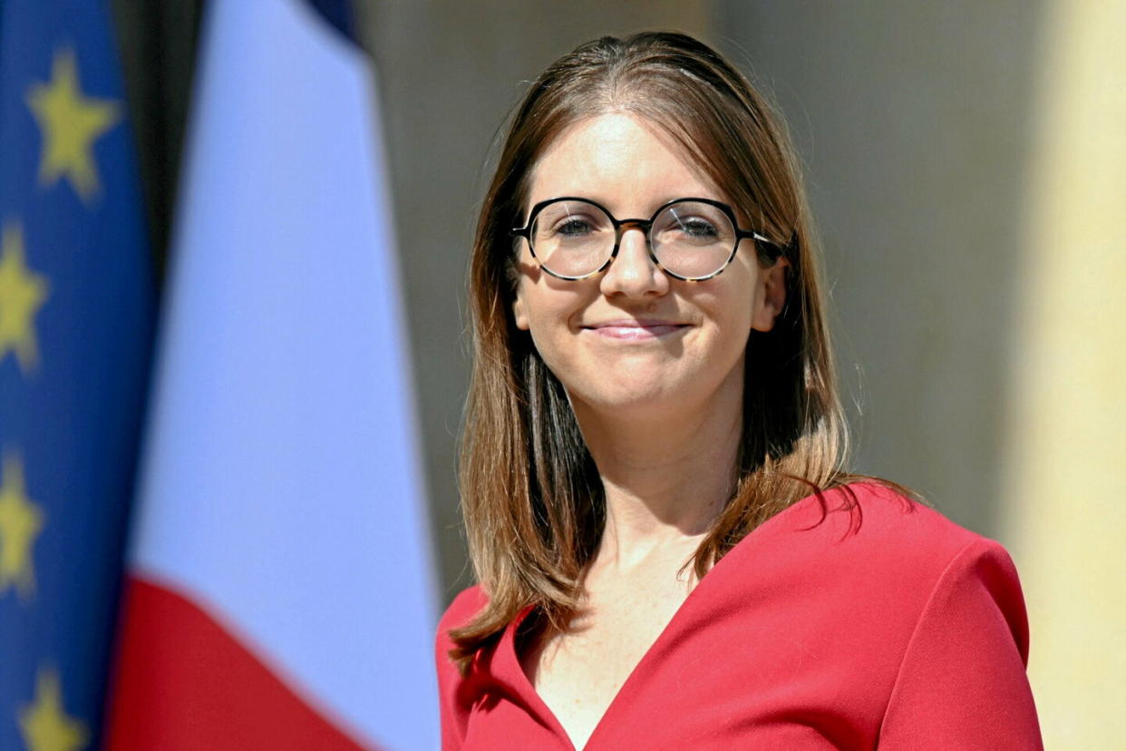 La ministre Aurore Bergé va rencontrer quatre représentants de grands groupes de crèche.   - Credit:Bertrand GUAY / AFP